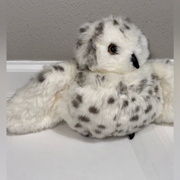 Folkmanis Snowy Owl Full Body Puppet Plush Head Turns 11" - Picture 3 of 7